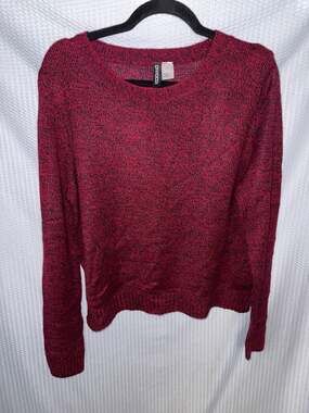 Divided H&M Red and Black Knit Crewneck Sweater Size M